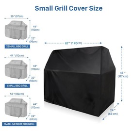 QMQ Barbecue BBQ Cover Heavy Duty Waterproof Grill Protection Large L 67-Inch 170cm