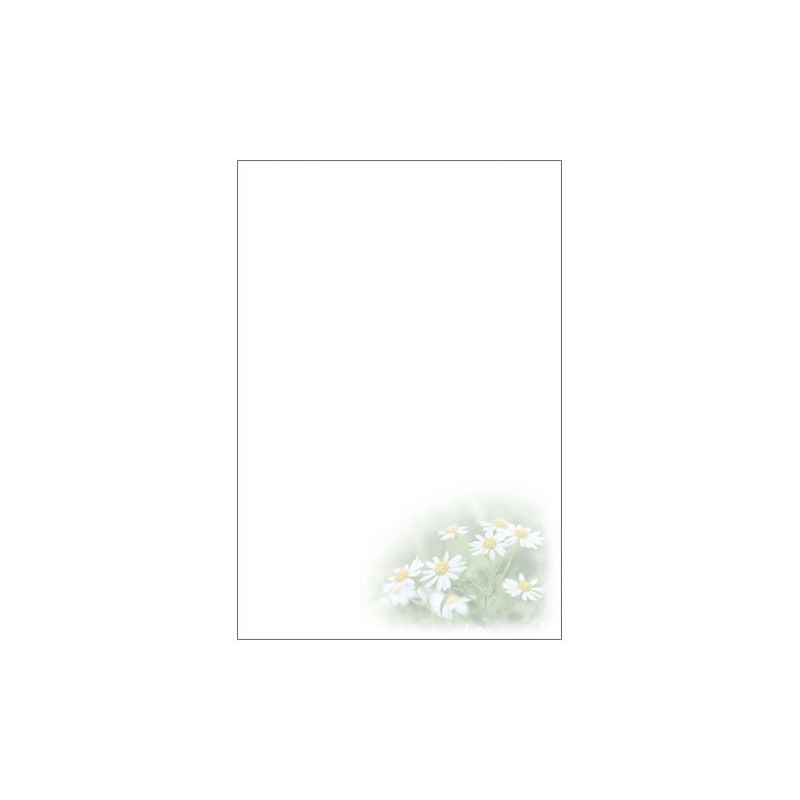 Heart Inkjet Mourning Postcards, Small Chrysanthemum (Frame Gray), 30 Sheets