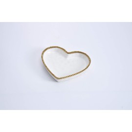 Pampa Bay Love is in the Air Medium Heart Dish (1, White)