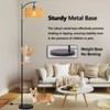 Boho Floor Lamp, Rattan Floor Lamp with Shelf, Bohemian Bamboo