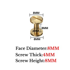 20PCS Round Belt Screw Leather Craft Chicago Nail Brass Rivets Stud Head Wallet