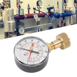 Water Pressure Gauge, Universal Water Pressure Test Gauge with 3/4 Female Hose Thread, 0 to 200Psi Aluminum Alloy Iron Water Pressure Monitor for Home Potable Water, House Tube