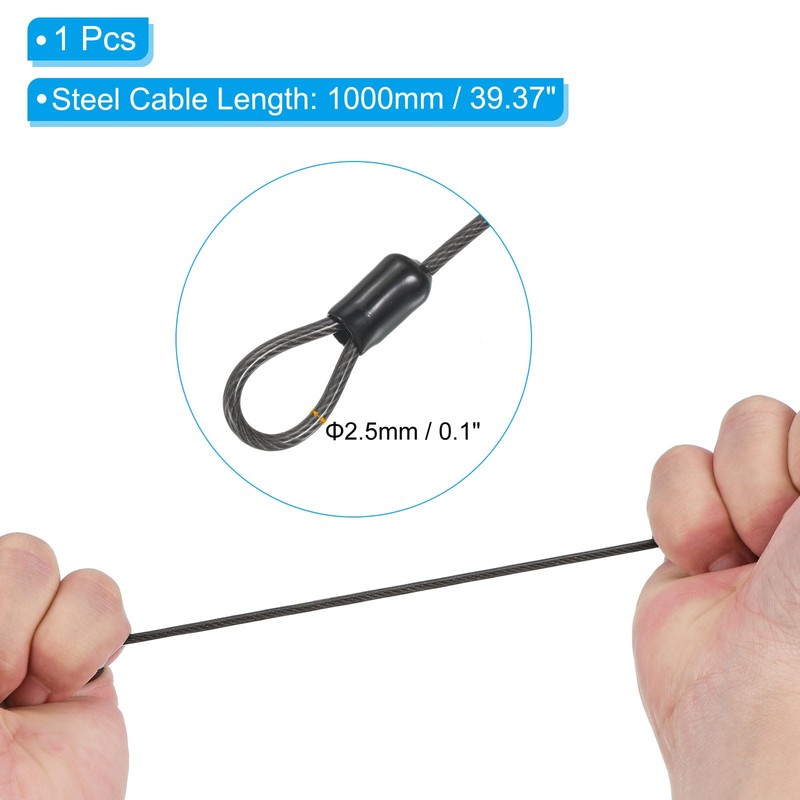 PATIKIL Security Steel Cable 4 Digit Combination Lock Set of