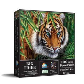 SunsOut Big Tiger 1000 Piece Jigsaw Puzzle for Adults by Artist: Image World - Finished Size 20" x 27" - MPN# 42977