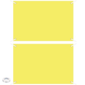 PATIKIL Blank Banners Signs to Decorate 2'x3' Sublimation Yellow Banner with Hanging Rope for Business Outside Outdoor Wall, 2 Set