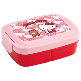 Skater P8467522 Kids' Bento Box, Dome-Shaped, Integrated Dividers, 28.5 fl oz (840 ml), Kitty, Sanrio, Made in Japan