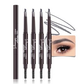 WanTuoluo Retractable Eyebrow Pencils for Women, Waterproof Ash Gray Eye Brow Pen Brow Brush for Eye Makeup, Dual-Sided Soft Ultimate Definer Pencils, Fine Tip lapiz de cejas