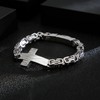 FYNSBLE Cross Bracelet for Men Stainless Steel Cuban Link Heavy