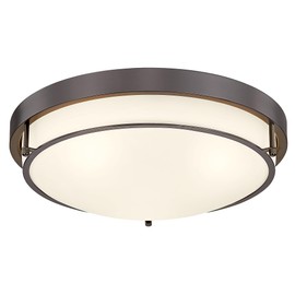 Cargifak 16 inch Flush Mount Ceiling Light, 3-Light Close to Ceiling Light Fixtures with Oil Rubbed Bronze Finish for Bathroom Bedroom Kitchen Hallway, CL4822-3W-BK