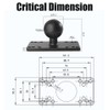 Strg 1.5" Ball Mount with Rectangular Plate Base, C Size