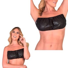 Top Cerrado Tela Desechable Rosa o Negro, Paquete con 10 Piezas. Ideal para Spa o Cuidado Personal (Negro)