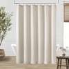 DUKIYO Extra Long Linen Shower Curtain 84 Inch Long Neutral