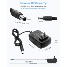 ALITOVE 5V 3A 15W AC 100V~240V to DC Power Supply Adapter Converter 5.5X 2.5mm 5.5x2.1mm Plug for WS2812B WS2811 WS2801 SK6812 LED Pixel Strip Light CCTV Camera Security System