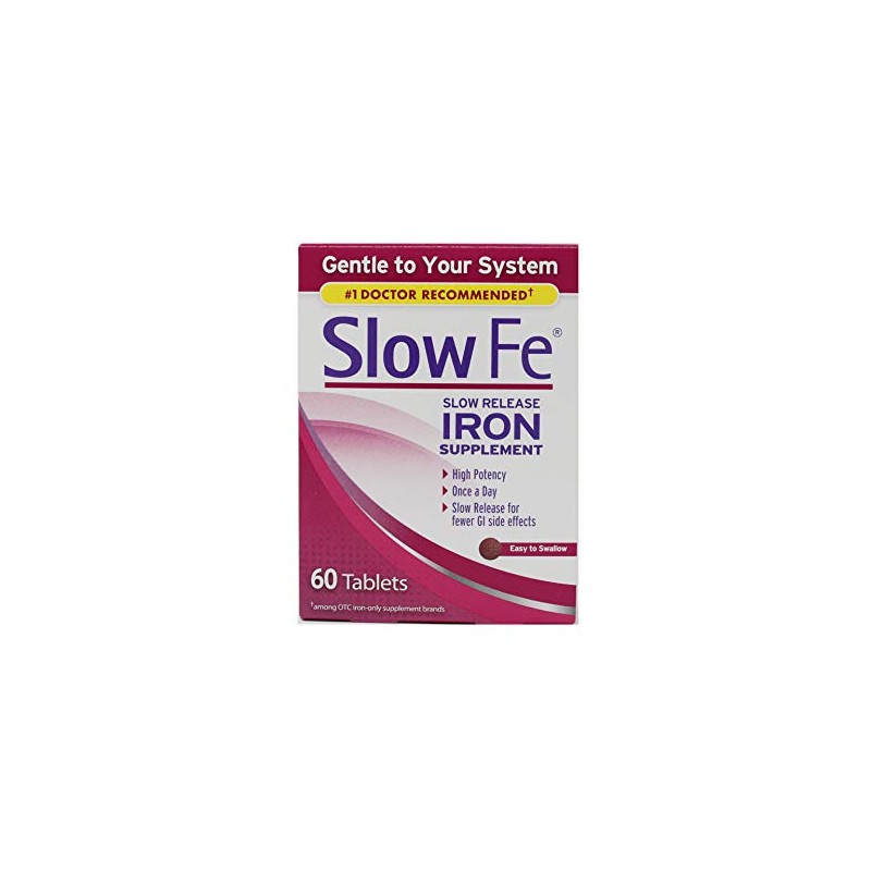 Slow Fe Slow Release Iron Tablets, 60-Count Boxes (Pack of
