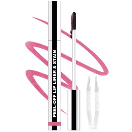 QCMME Lip Liner Stain Peel Off with Tweezer, Long Lasting Matte Lip Tattoo, Highly Pigmented Color Lip Tint Makeup, Waterproof, Transfer-proof Lipstain for Women, for All Skin Types