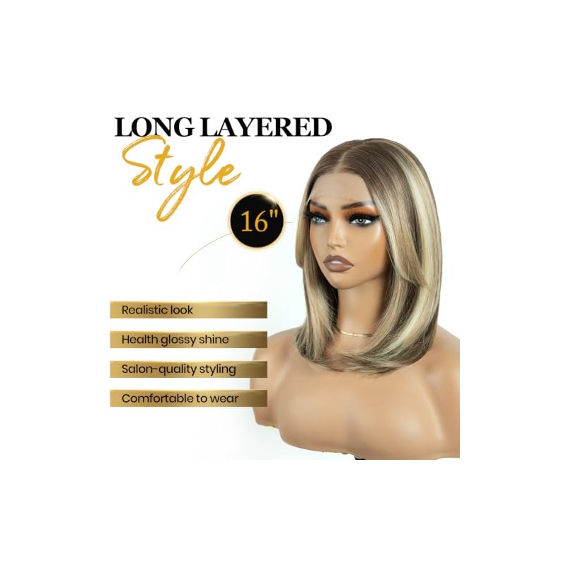 Style Icon 6x4 Synthetic Lace Front Wig Short Straight Bob
