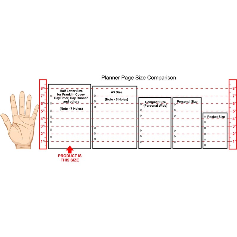 Classic Size Blank Pages, Sized and Punched with 7 Holes
