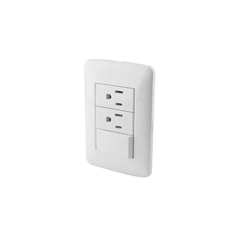 SANELEC, Apagador y 2 Contactos, Línea Nápoles, Diseño Simple, Apagadores