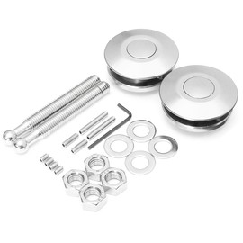 Universal Push Button Billet Hood Pins Lock Clip Kit Aluminum Alloy Car Quick Engine Bonnet