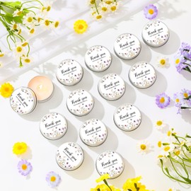 MTLEE 50 Pcs Wedding Candles Gift Favors for Guests 1 Oz Lavender Scented Soy Wax Aromatherapy Candle Favors for Bridal Shower Rustic Wedding Party Guests(Wildflower)