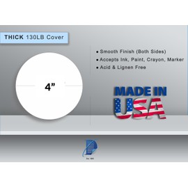 White Circle Cardstock - 4 Inch Round - 120 Pieces - Thick 130lb Cover Paper Circle Cutouts - Circle Paper Cut outs For Spin Art Refill, Mum Backer for Homecoming, DIY Coasters, Scrapbooking & Crafts