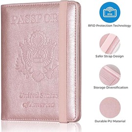 Premium PU Leather Passport Holder with RFID Blocking, Travel Wallet for Men & Women Organizer for Passports, Tickets, Cards + Pen Holder Stylish & Secure Travel Essential