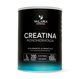 VALARA Creatina Monohidratada 1 kg Mxima Pureza - 200 Servicios - Suplemento Deportivo en Polvo - Sin Azcar - Sin Sabor - Incluye Scoop Dosificador   