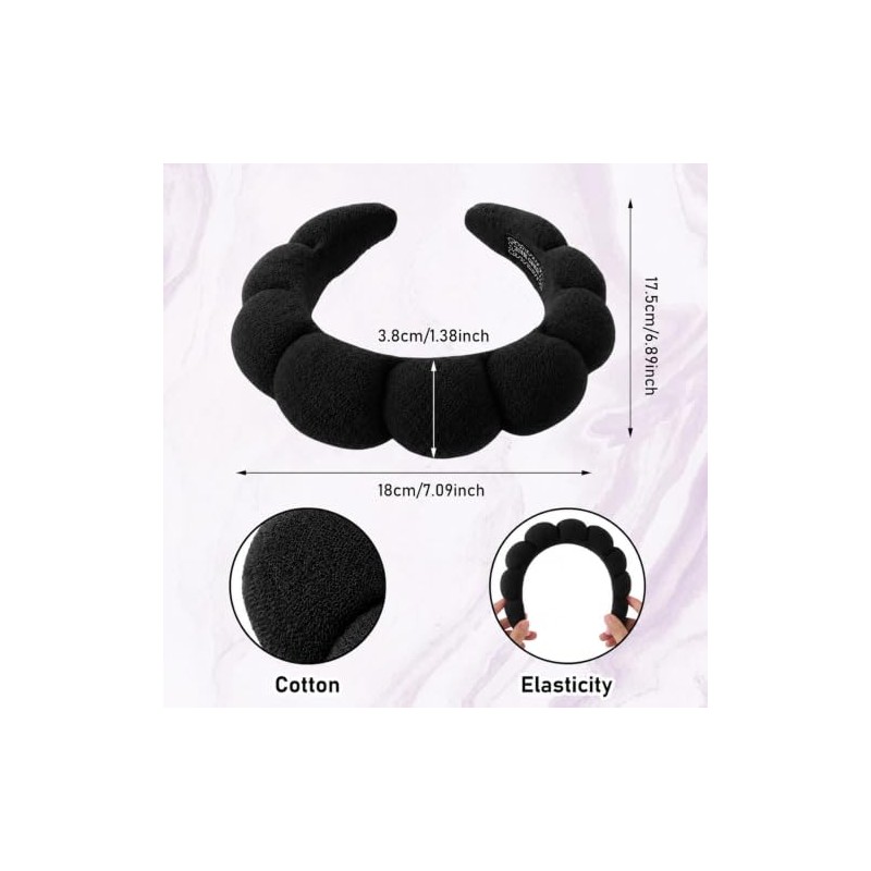YUXIANLB Spa Headbands for Women (Black&White, One Size)