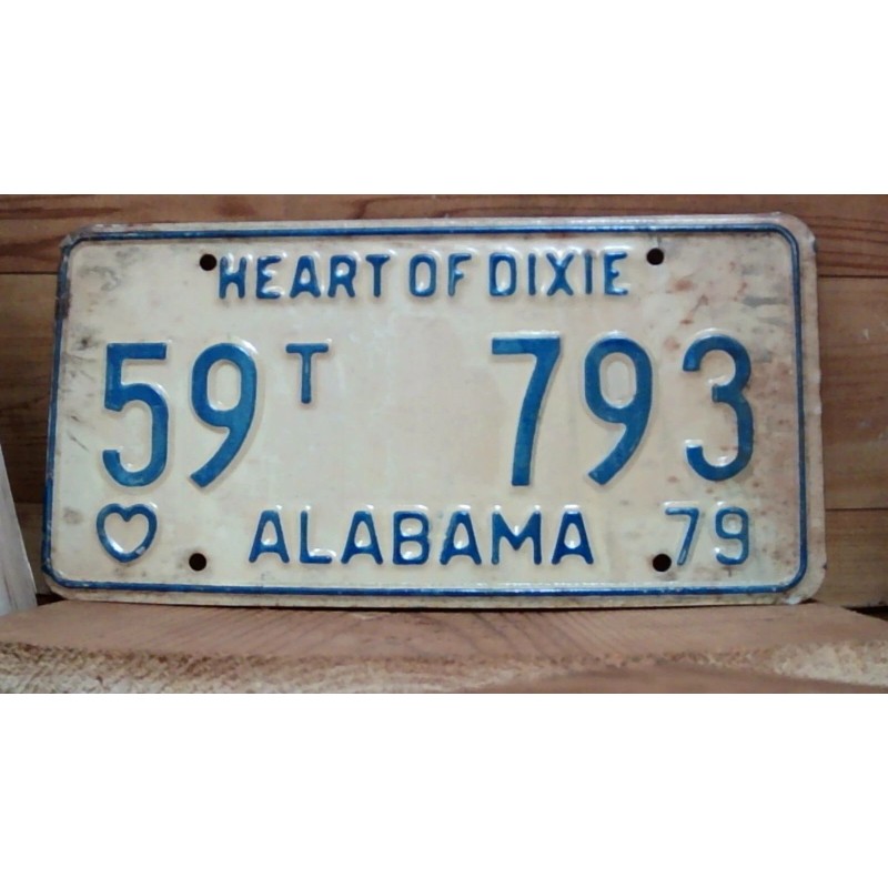 1979 ALABAMA LICENSE PLATE HEART OF DIXIE. VINTAGE AUTO TAG