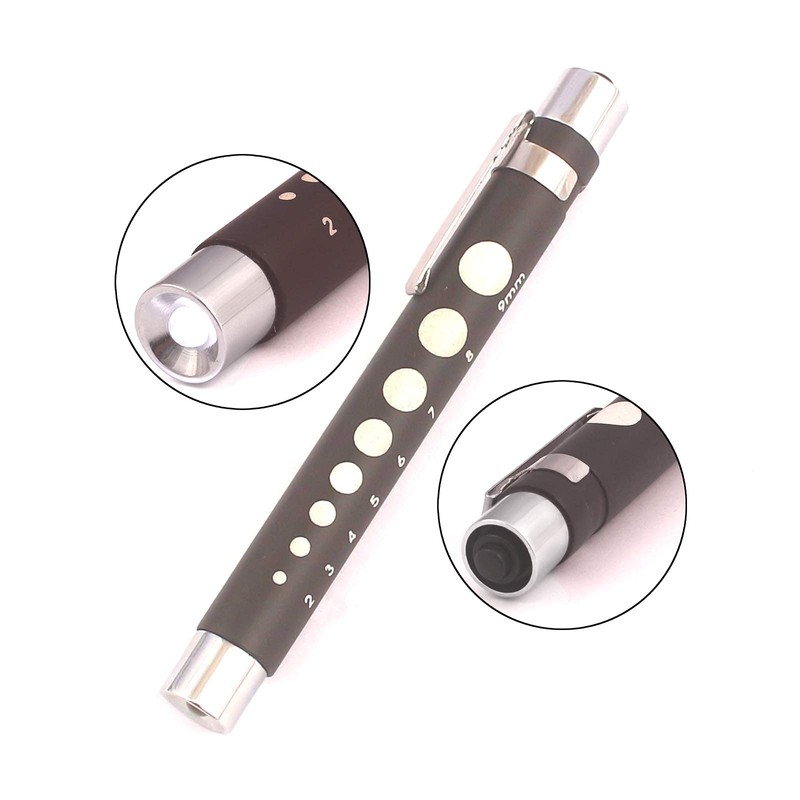 AAProTools Nurse Penlight Reusable LED Pen Light with Pupil Gauge