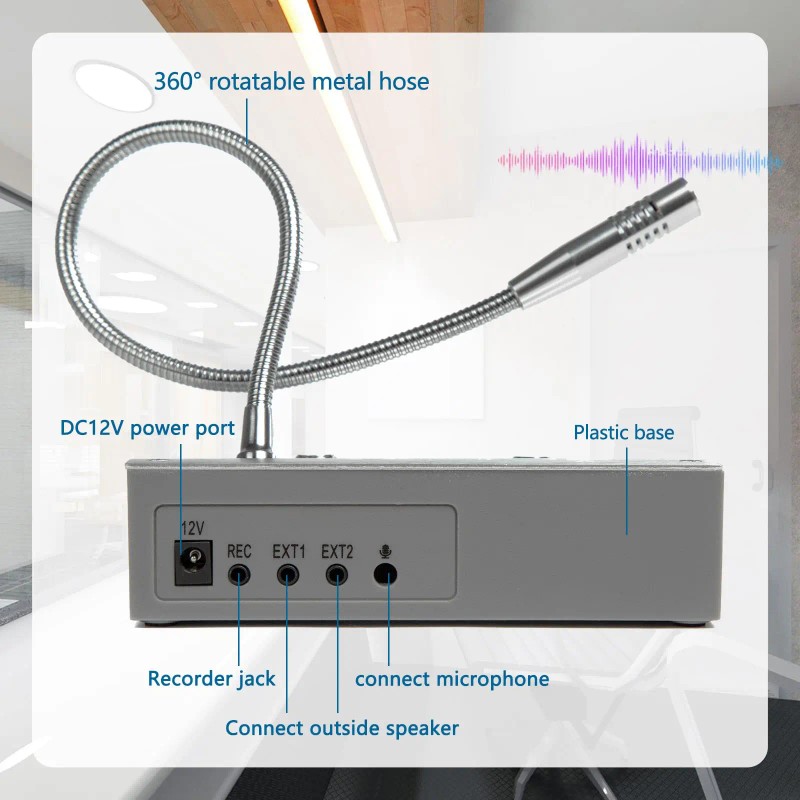 Silver Two Way Window Intercom System with Mute Function Ticket