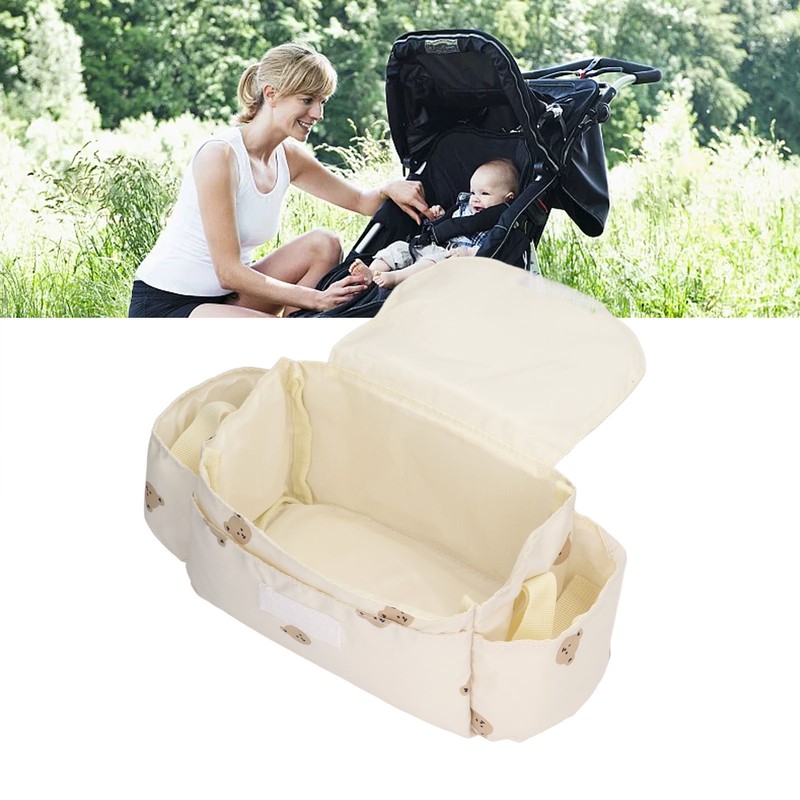 Baby Stroller Bag Stylish Portable Multipurpose Large Capacity Multiple Compartments