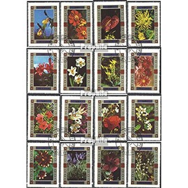 Prophila Collection UMM al Kaiwain 1034A-1049A (kompl.Ausg.) gestempelt 1972 Blumen (Briefmarken für Sammler) Pflanzen/Pilze