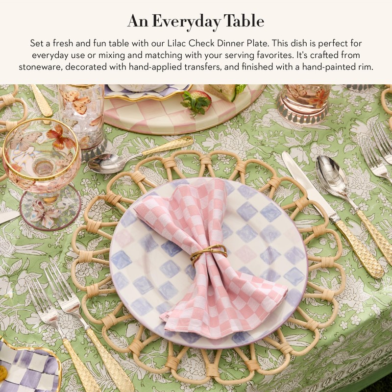 MACKENZIE-CHILDS Stoneware Dinner Plate, Dishwasher- and Microwave-Safe Plate, 11 Inches,