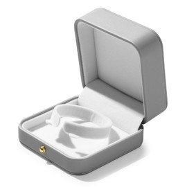 Oirlv Grey PU Leather Bracelets Box, Used for Birthday, Valentine's Day, Anniversary Gift Box, Bracelets Jewellery Display