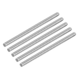sourcing map 10Pcs M5 x 90mm Fully Threaded Rod 304 Stainless Steel Right Hand Threads Bar Studs for Anchors Bolts, Clamps, Hangers and U-Bolts, 0.8 Thread Pitch