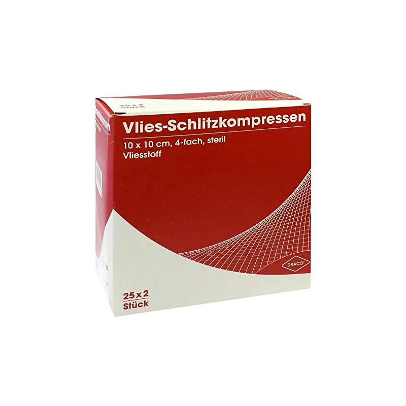 Non-Woven Slotted Compresses 10 x 10 cm Sterile 4-Ply