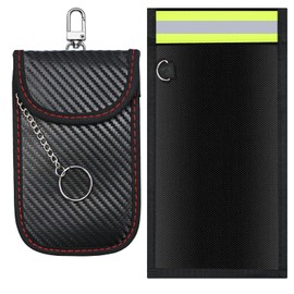 Maeysiph Faraday Bags for Phones and Car Key, Signal Blocking Pouch, Faraday Bags EMP Proof (Black, 2PCS)
