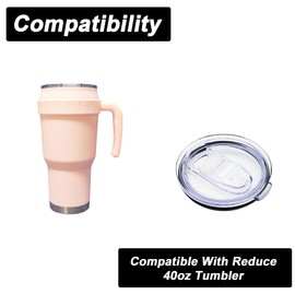 Tumbler Lids for Reduce, 40 oz Replacement Lids Compatible for Reduce 30 oz,40 oz Cold1 Tumbler with Handle,BPA Free Cup Lids 2Pcs