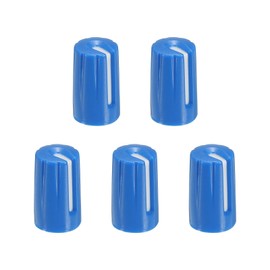 MECCANIXITY Potentiometer Control Knob ABS Guitar Knob for Electric Guitar Power Amplifiers Stereos,Bass 6mm D Type Shaft 180 Degrees Blue 5PCS