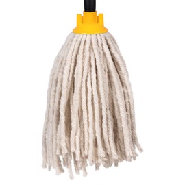 Jazooli Mop Heads Replacement - Commercial & Household Wet & Dry Mops for Cleaning Floors, Kitchen, Bathroom - Colour Coded Yarn Floor Mops, Heavy Duty Mop Head - 10 x Yellow