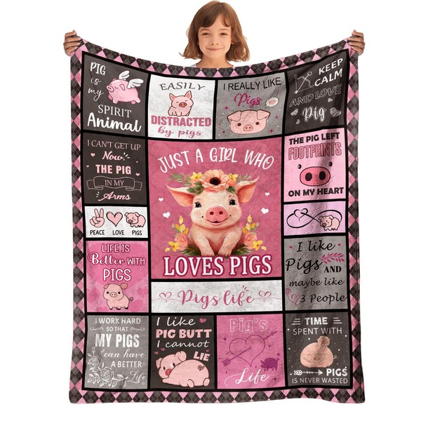 Pig Lover Gifts, Pig Blanket Pig Themed Gifts 50x60 Inch