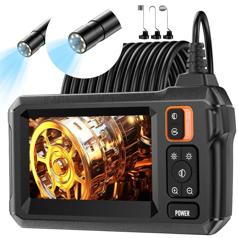 Industrial Endoscope Borescope Camera with Light, 4.3 Inch Screen HD