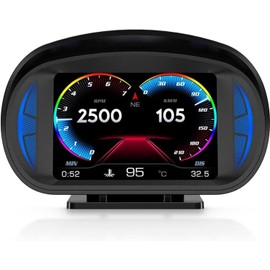 OBEST Car HUD Heads up Display, Digital GPS Speedometer OBD Smart Instrument with MPH Speed Meter, Overspeed Alarm RPM, Speed/Direction/Slope Gauge, Car Compass for Most Cars After 2000s