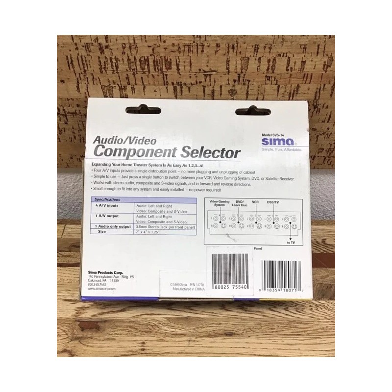 Sima SVS-14 4 Input A/V Component Selector