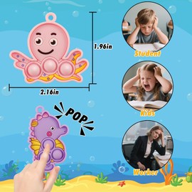 32 juguetes para ansiedad con animales marinos, mini llavero, recuerdos de fiesta para niños, bolsas de regalos, premios de aula, juguetes de caja del tesoro