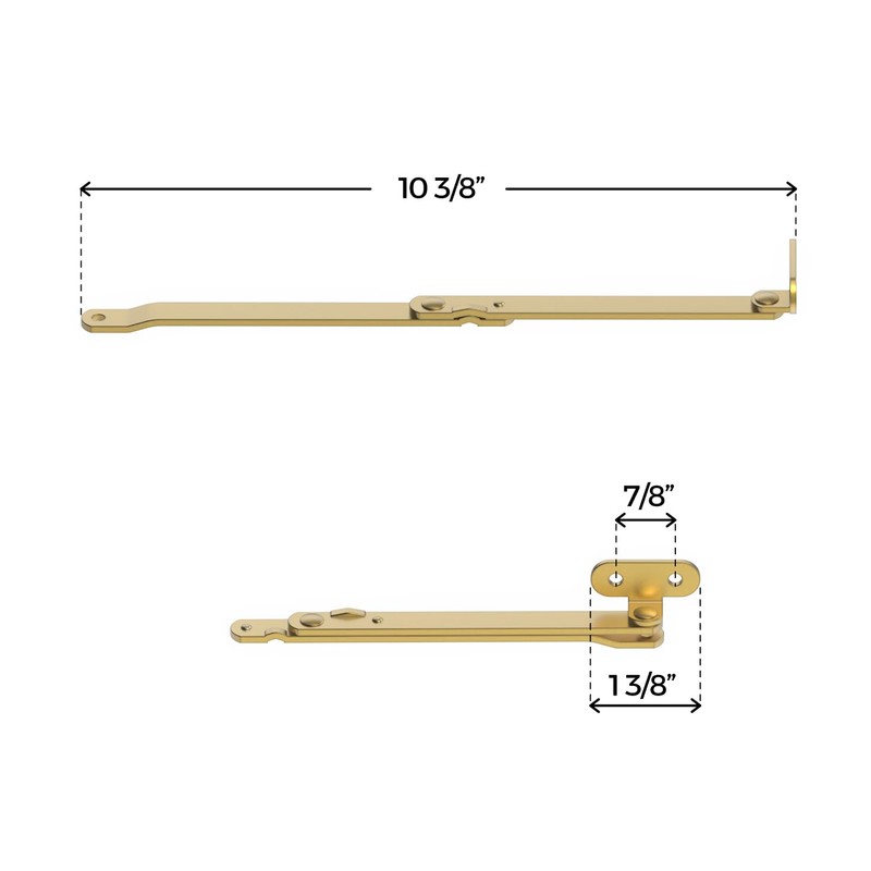 Heavy Duty Brass Plated Lid Stay - One Pair -