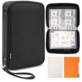 Zannaki A5 Zipper Binder with Binder Pockets, Dividers, Refill Paper, 6 Ring Refillable Binder Notebook for Personal Planner Journal Cash Budget Diary File Album Photocard Portable Travel Organizer