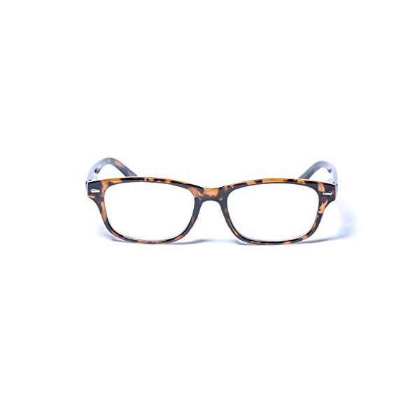 Mass Vision®"The Intellect" Unisex Reading Glasses - Hard Case/Cleaning Cloth Included (2.5, Tortoise)