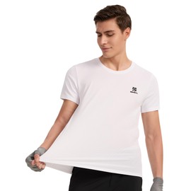 SENBWL Pickleball T Shirts for Men Moisture Wicking Quick Dry Fit Athletic Tech Short Sleeve Running Sport Gym Workout T-Shirts 86022 White XL
